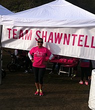 Shawntell participating in Sisters Network Breast Cancer Walk 