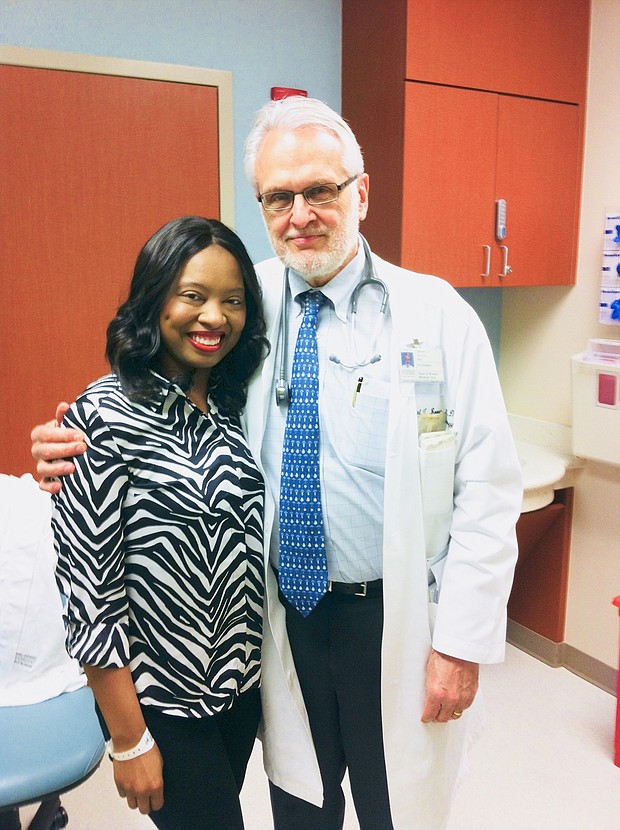 Shawntell and Oncologist Dr. Daniel Booser 
