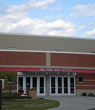 An 18-year-old Milford High School graduate filed a lawsuit against the city's school board, claiming they sent a police officer to his home and banned him from schools and meetings because he criticized teachers' political activity.