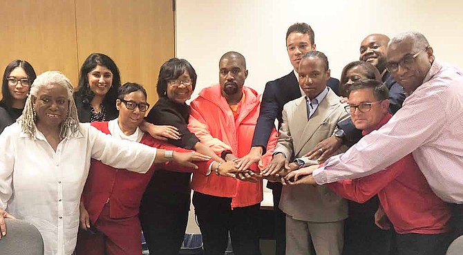 Kanye West recently visited Chicago to meet with community and city leaders to discuss how he can help reopen the historic Avalon Regal Theater and generate positive changes on the south side of Chicago. Photo Credit: Provided by the office of Alderman Michelle Harris