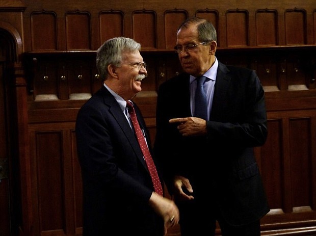Sergey Lavrov & US National Security Advisor John Bolton meeting in Moscow.