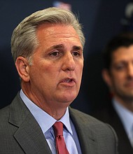 House Majority Leader Kevin McCarthy's office in California was vandalized and equipment was stolen Monday evening, the Republican congressman said.