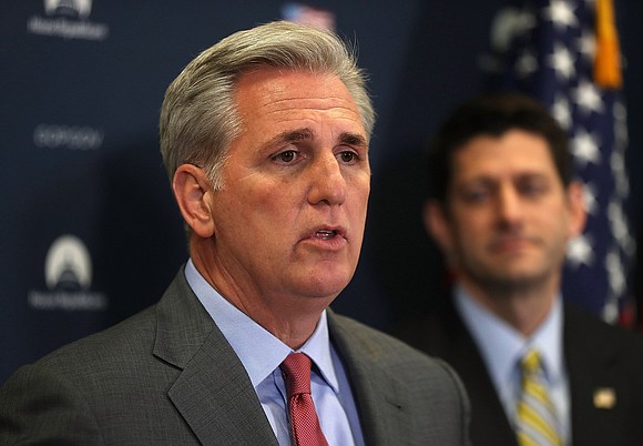 House Majority Leader Kevin McCarthy's office in California was vandalized and equipment was stolen Saturday, the Republican congressman said.