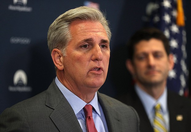 House Majority Leader Kevin McCarthy's office in California was vandalized and equipment was stolen Monday evening, the Republican congressman said.