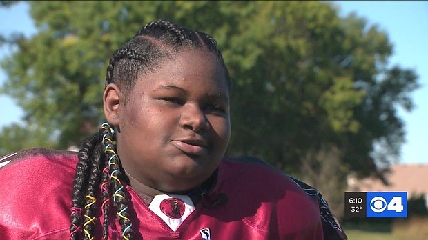   A local 6th grade girl is making a name for herself on the football fie