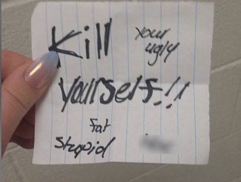 A 12-year-old Blue Springs girl is afraid to go to school after discovering a hateful note in her locker Monday …