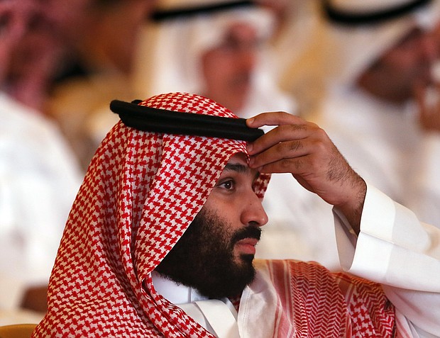Crown Prince Mohammad bin Salman put in a brief appearance at his Future Investment Initiative in Riyadh on Tuesday.