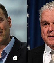 Adam Laxalt  (L) Steve Sisolak (R)