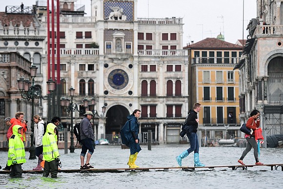 Strong winds and heavy rain have battered parts of Italy, causing nine deaths and the worst flooding seen in Venice …