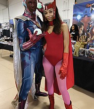 Superheroes, unite! Scores of people dressed as their favorite comic book heroes and heroines for the 2018 VA Comicon, a two-day extravaganza for comic book fans and lovers of comic book culture. Thousands flocked to the event at the Richmond Raceway last Saturday and Sunday that featured a costume contest both days. Above, Frank Lester and Romaine Ball turn out dressed as “Vision” and “Scarlet Witch.” (Sandra Sellars/Richmond Free Press)