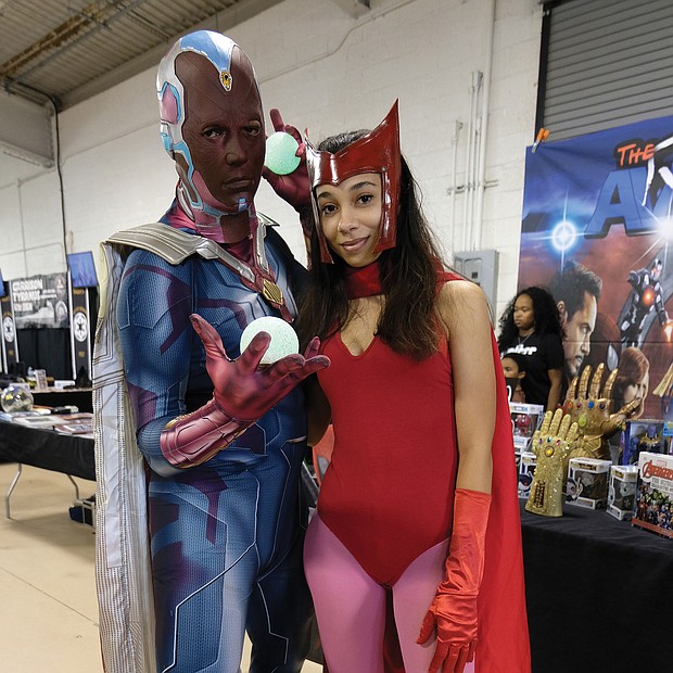 Superheroes, unite! Scores of people dressed as their favorite comic book heroes and heroines for the 2018 VA Comicon, a two-day extravaganza for comic book fans and lovers of comic book culture. Thousands flocked to the event at the Richmond Raceway last Saturday and Sunday that featured a costume contest both days. Above, Frank Lester and Romaine Ball turn out dressed as “Vision” and “Scarlet Witch.” (Sandra Sellars/Richmond Free Press)