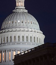 The US Capitol Building is seen at dusk in Washington, DC, February 6, 2018.