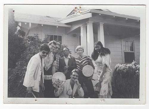 Ela at Carol Yarrow's House. From left: Nick Gefroh, William Thomas, Richard Burdell, Lester McFarland, Scott Wardinsky, Al Nohlgren, Janice Scroggins.