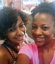 Takiia Anderson, right, with daughter Taje Perkins
