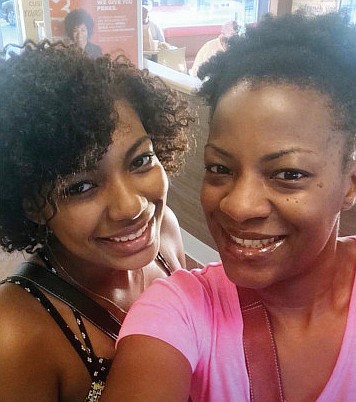 Takiia Anderson, right, with daughter Taje Perkins