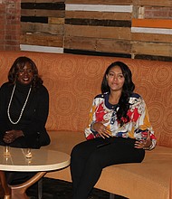 Clerk of the Circuit Court of Cook County Dorothy Brown (from left) met with young voters at a Nov. 12, 2018 town hall meeting in Bronzeville that was moderated by Chicago journalist Portia King. Photo credit: Wendell Hutson