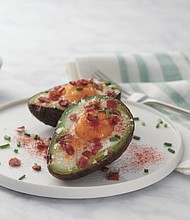 Baked Eggs in Avocado with Bacon