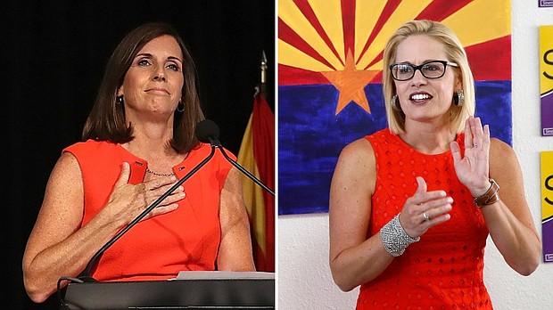 Martha McSally (L) Kyrsten Sinema (R)