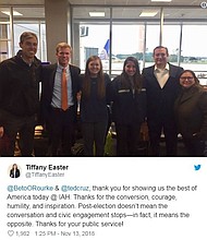 Texas Sen. Ted Cruz and Rep. Beto O'Rourke met during a chance encounter at a Texas airport this week, where the two reportedly exchanged kind words and discussed how they could "move forward" together just days after a highly-contentious Senate election.