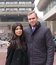Durham University PhD student Matthew Hedges and his wife Daniela Tejada.