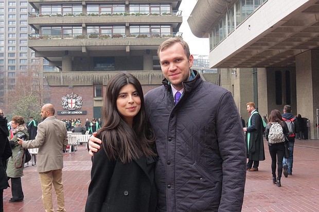 Durham University PhD student Matthew Hedges and his wife Daniela Tejada.
