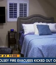 A couple who evacuated from the Woolsey Fire in Los Angeles says their Airbnb hosts kicked them out of their unit and cleaned out all their belongings, forcing them to live with relatives in San Diego.