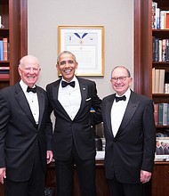James Baker III, Former President Barack Obama and Edward Djerejian.