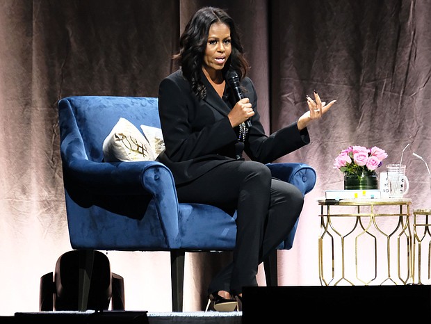 Former first lady Michelle Obama reportedly offered a pointed opinion of work-life balance and marriage equality for women, saying that the idea that women can have it all is untrue because "that s--- doesn't work all the time."