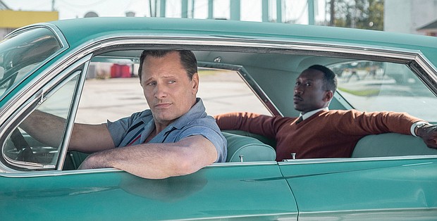 World-class pianist Donald W. “Don” Shirley, right, played by actor Mahershala Ali, sets out on a 1962 concert tour from Manhattan to the Deep South with driver Frank A. “Tony Lip” Vallelonga, a New York club bouncer, played by actor Viggo Mortensen.