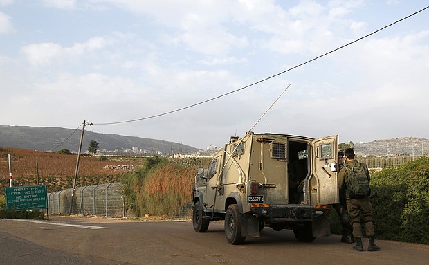 Israeli soldiers near the border with Lebanon on Tuesday.