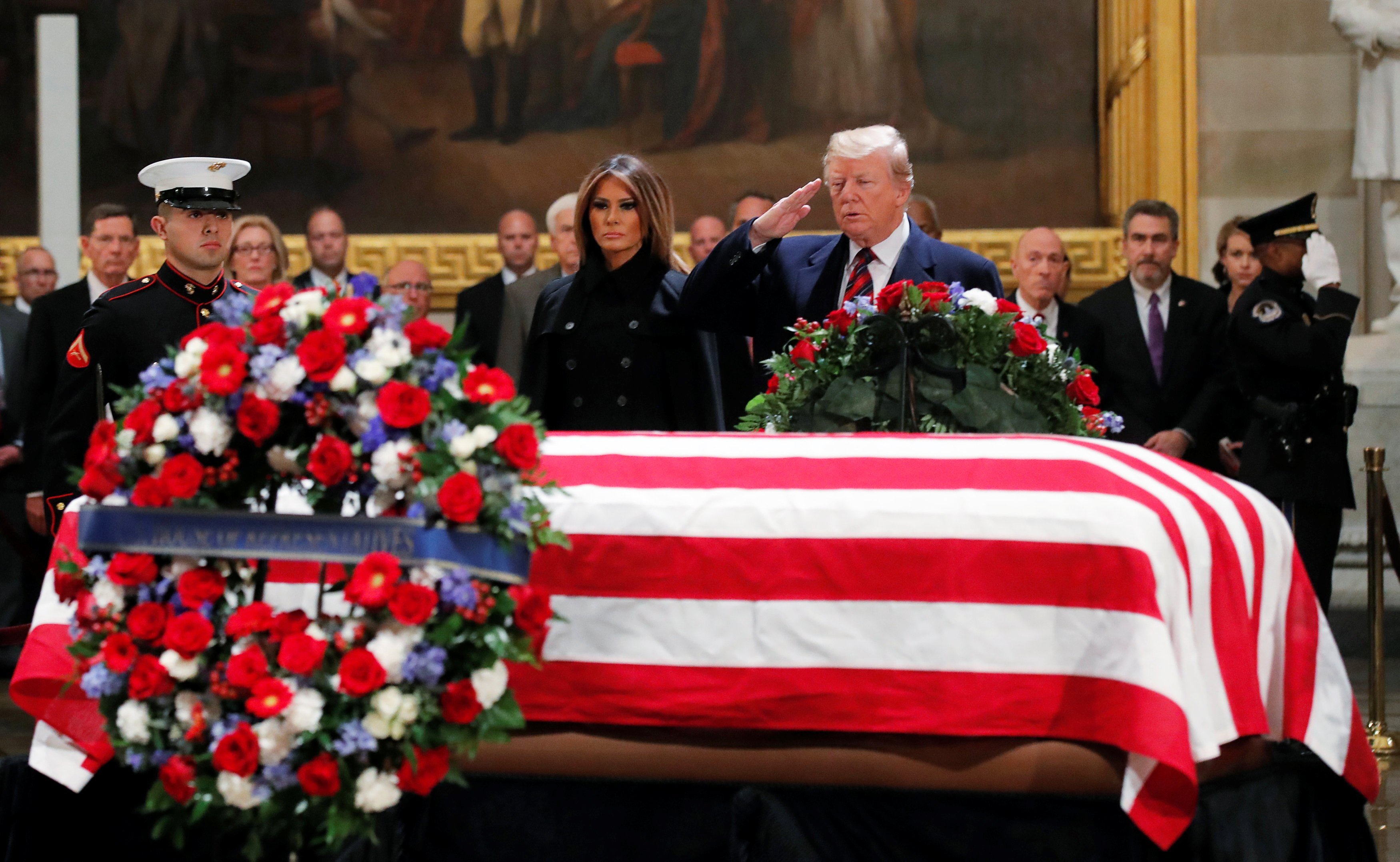 Буш на похоронах Брежнева