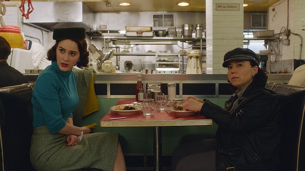 Rachel Brosnahan, Alex Borstein in 'The Marvelous Mrs. Maisel'.