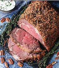 Pecan-Crusted Prime Rib with Horseradish Cream Sauce
