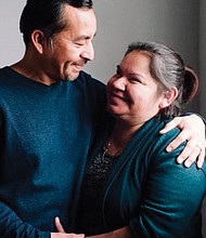 Samual Oliver-Bruno, who was deported to Mexico by ICE officials, is shown with his wife, Julia Perez Pacheco, in this photo from February.