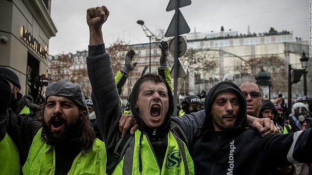French President Emmanuel Macron will address the nation later Monday for the first time since "yellow vest" protests challenged his grip on power over four consecutive weekends.