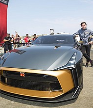 Alfonso Albaisa, global design director, Nissan Motor Co., Ltd., at the U.S. debut of Nissan's one-of-a-kind, $1 million GT-R50 at The Rolex Monterey Motorsports Reunion on Saturday, Aug. 25, 2018, in Salinas, Calif.