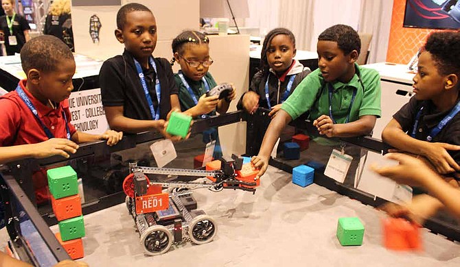 Students from Betty Shabazz Academy and Barbara A. Sizemore Academy were recently invited to attend the International Manufacturing Technology Show. Photo Credit: Provided by Betty Shabazz Academy