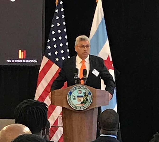 Chancellor of City Colleges of Chicago, Juan Salgado (pictured), recently announced the Men of Color in Education Initiative that will provide mentorship to men of color in Chicago that are interested in pursuing a career in early childhood education. Photo Caption: Katherine Newman