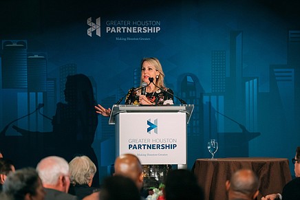 METRO Board Chair Carrin Patman addresses audience at State of METRO.