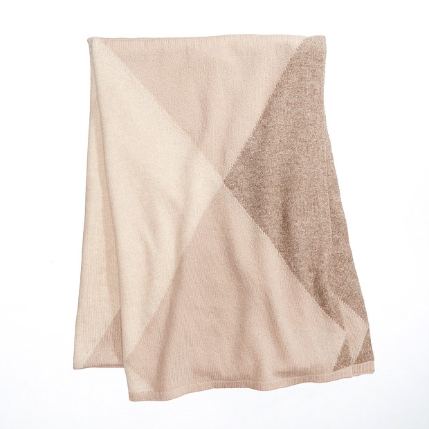 Charter Club Beige argyle cashmere scarf, $169