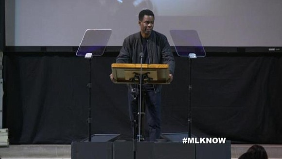 Chris Rock brought the powerful words of James Baldwin to life Monday during a tribute at the “MLK Now” event …