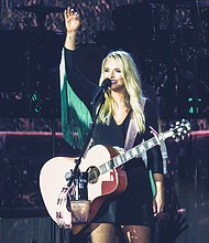 Miranda Lambert performing at  Cynthia Woods Mitchell Pavilion