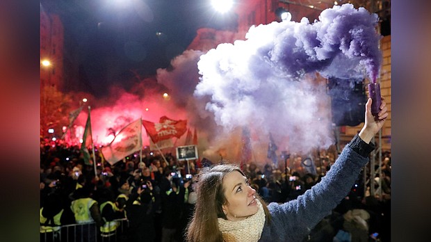 Thousands of Hungarians protesting since the government passed several laws that critics say will tighten Prime Minister Viktor Orban's grip on power.