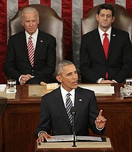 President Barack Obama delivers his State of the Union address before a joint session of Congress on January 12, 2016 at the US Capitol in Washington, DC. (Photo via telegraph.co.uk)