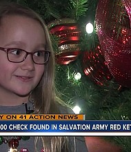 The Salvation Army is celebrating a big gift after a mysterious donor dropped a check for $10,000 in a Red Kettle on Monday.