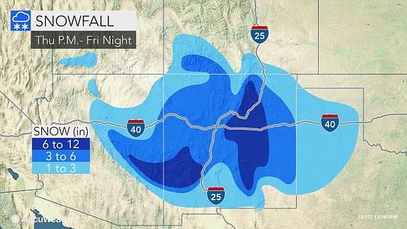 As cold air plunges southward, heavy snow and treacherous travel will threaten the Four Corners region beginning on Thursday night.