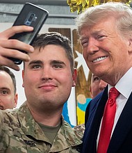 President Donald Trump incorrectly told troops in Iraq on Wednesday that he gave them their first pay raise in more than 10 years -- a falsehood he has repeatedly told.