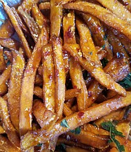 Hot Honey and Sage Sweet Potato Fries