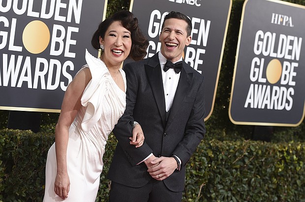 Sandra Oh and Andy Samberg at 2019 Golden Globes