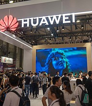 In another sign of the strains between the American and Chinese business worlds, the countries' technology cold war has boiled over to America's largest tech trade show.
